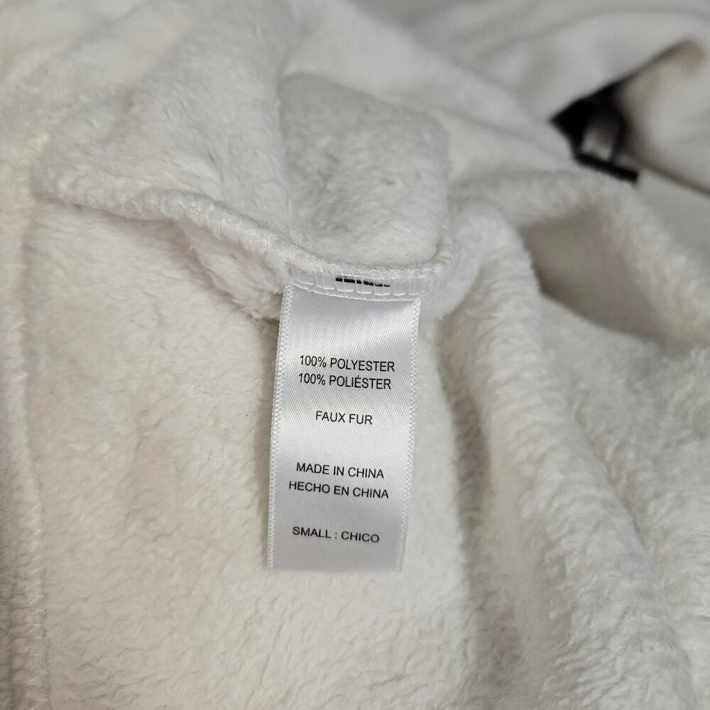 Carole Hochman Womens Long Plush Faux Fur Wrap Robe Patch Pockets Ivory Sz S - Picture 4 of 4